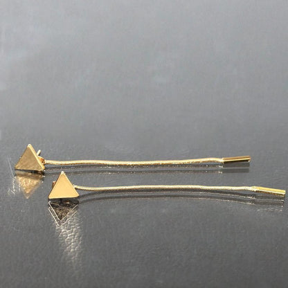 Mini Triangle Long Earring Charm Jewelry - Touchy Style .