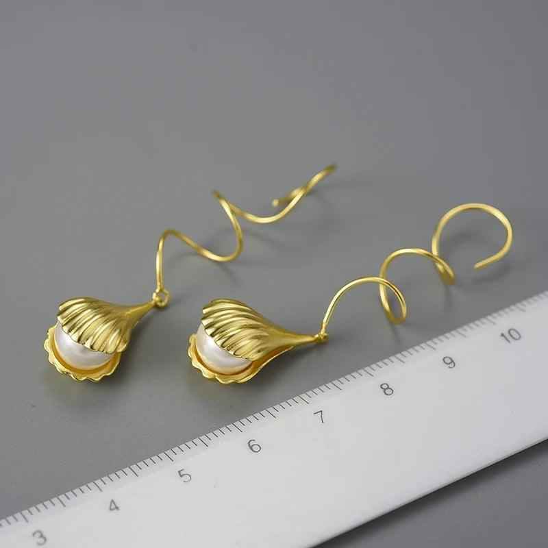 Mother of Pearl LFJB0296 Long Earring Charm Jewelry 925 Sterling Silver - Touchy Style