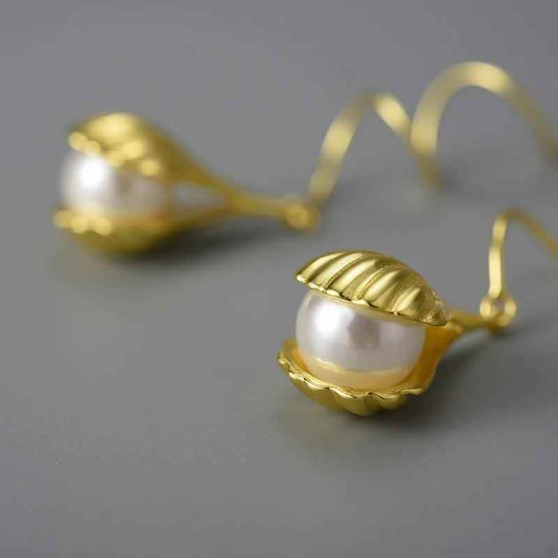 Mother of Pearl LFJB0296 Long Earring Charm Jewelry 925 Sterling Silver - Touchy Style