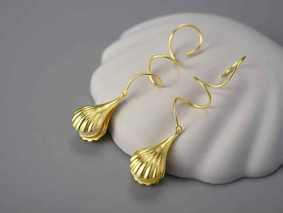 Mother of Pearl LFJB0296 Long Earring Charm Jewelry 925 Sterling Silver - Touchy Style