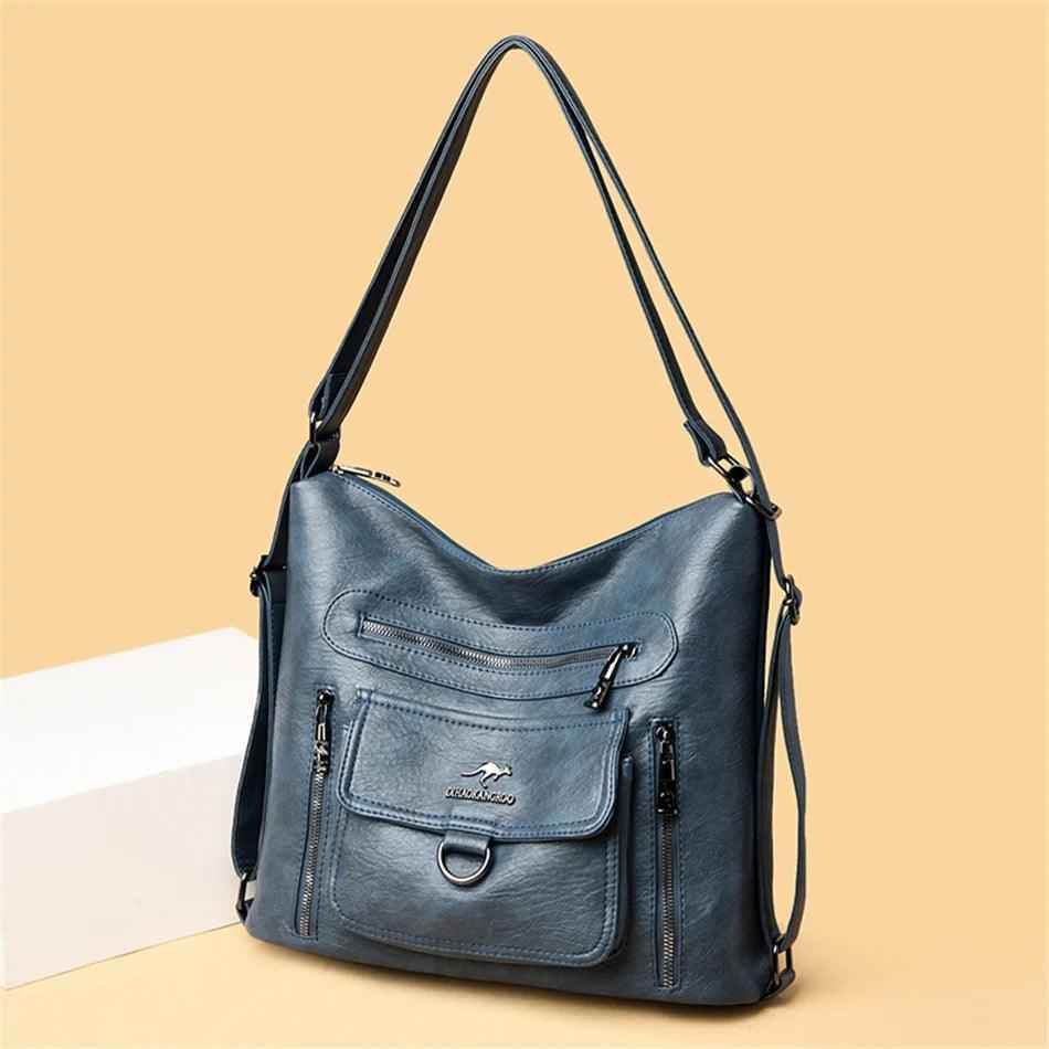 Multifunctional 3 In 1 Cool Backpack For Women GCBQ46 Leather Large Capacity Handbags - Touchy Style