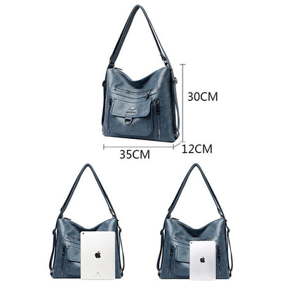 Multifunctional 3 In 1 Cool Backpack For Women GCBQ46 Leather Large Capacity Handbags - Touchy Style