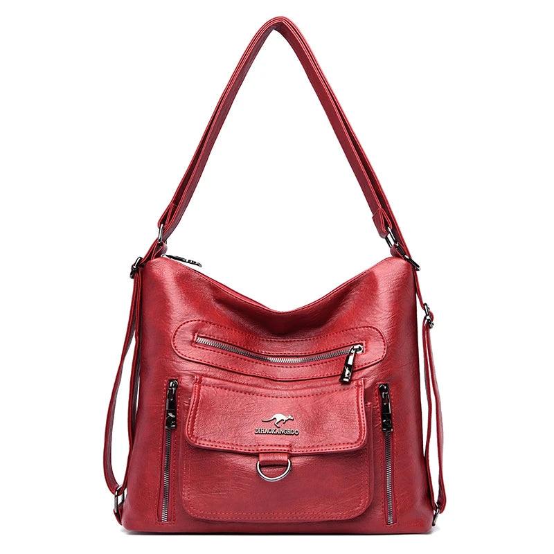 Multifunctional 3 In 1 Cool Backpack For Women GCBQ46 Leather Large Capacity Handbags - Touchy Style