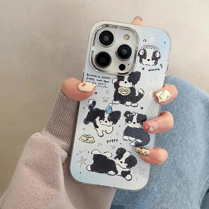 Musical Puppy - Cute Phone Case For iPhone 15 Pro Max, 14, 13, 11, 12, or 15 Plus - Touchy Style .