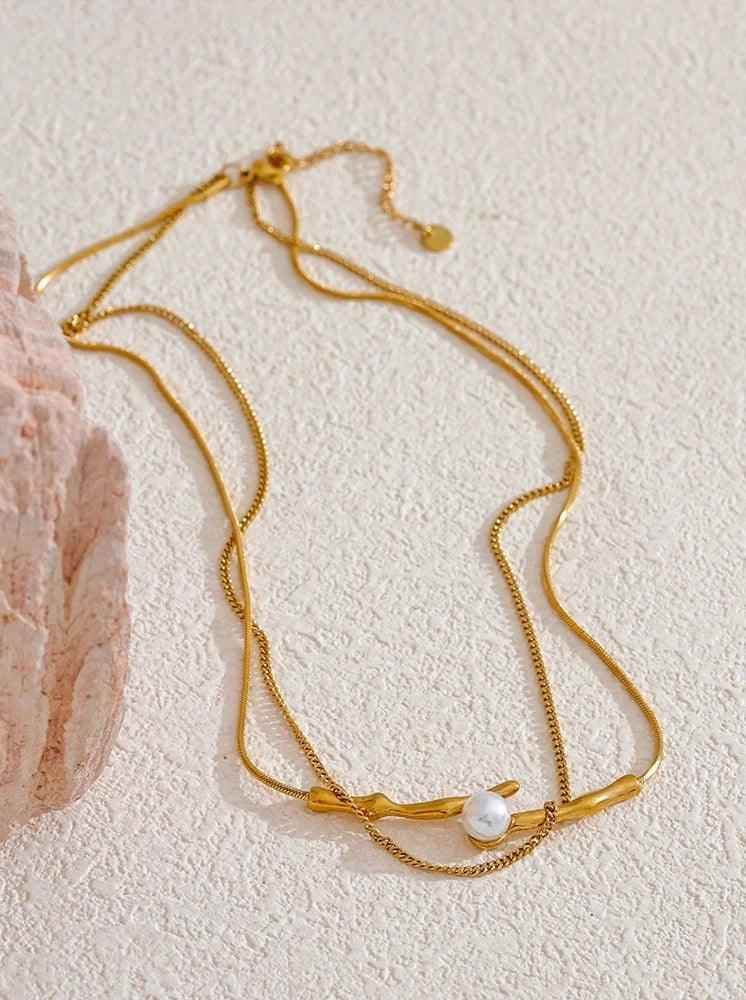 Necklace Charm Jewelry - Bamboo Joint Pearl Pendant - TSJ40 - Touchy Style