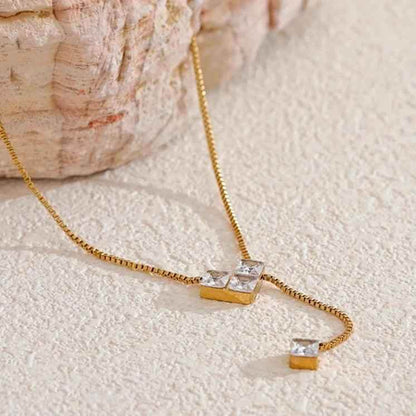 Necklace Charm Jewelry - Shiny Cubic Zirconia Heart Pendant - YH3779A - Touchy Style