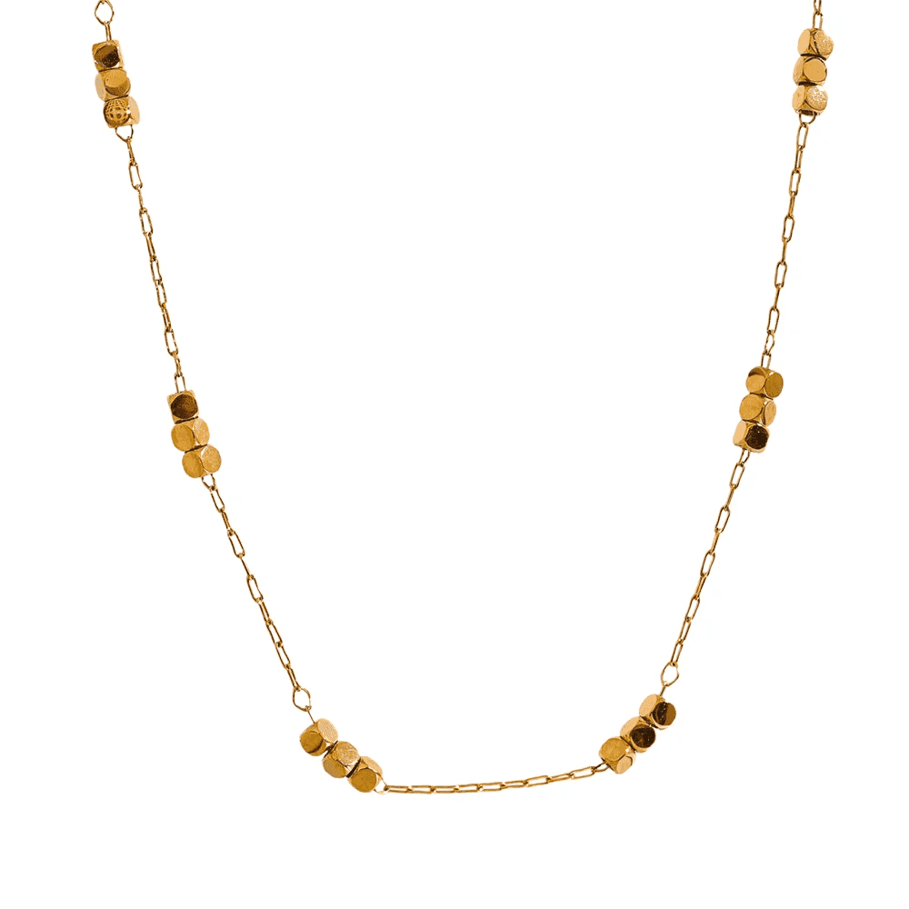 Necklace Charm Jewelry - Square Polished Chic Chain - YH2389A - Touchy Style