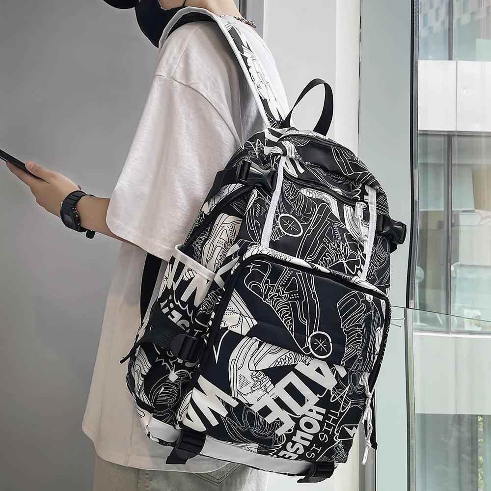 O73220N Cool Backpack - Graffiti Book Bag - Laptop Backpack - Touchy Style