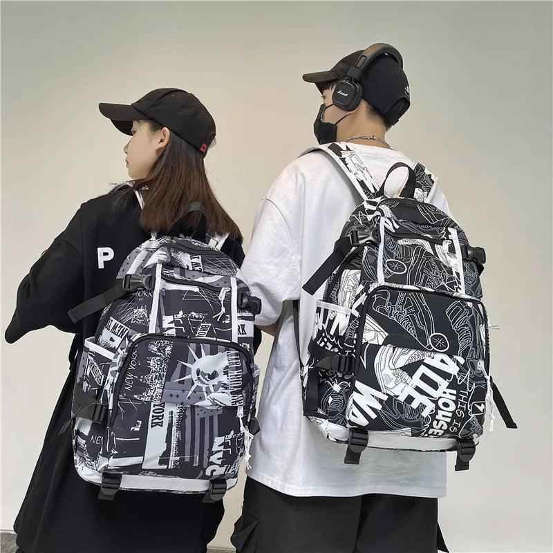 O73220N Cool Backpack - Graffiti Book Bag - Laptop Backpack - Touchy Style