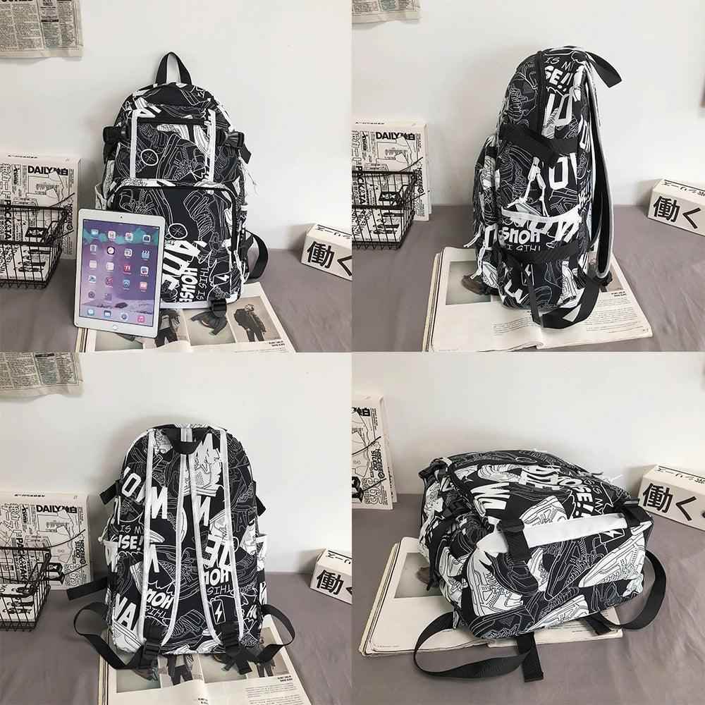 O73220N Cool Backpack - Graffiti Book Bag - Laptop Backpack - Touchy Style