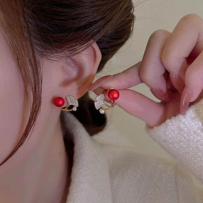 Pearl Hanging Earrings Charm Jewelry ECJTX45 Exquisite Ginkgo Leaves - Touchy Style