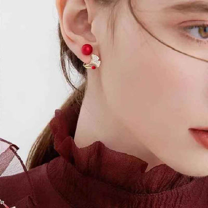 Pearl Hanging Earrings Charm Jewelry ECJTX45 Exquisite Ginkgo Leaves - Touchy Style