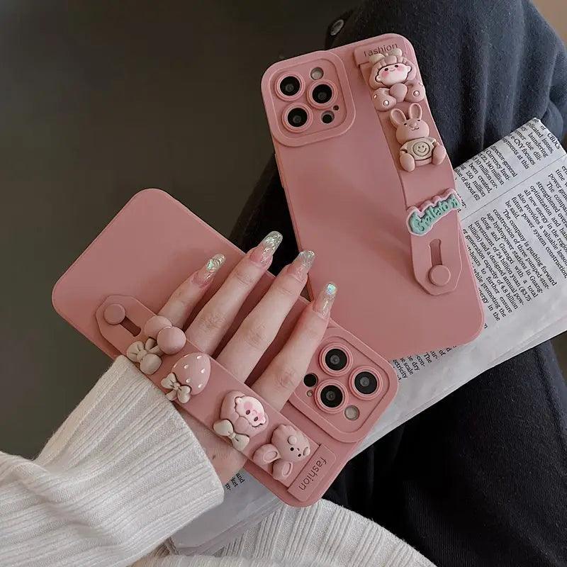 Pink Candy Girly Wristband Cute Phone Case For Galaxy Note 9 10 Lite 20 S20 S21 FE S22 S23 Ultra 5G S8 S9 S10 Plus S10E Cover - Touchy Style