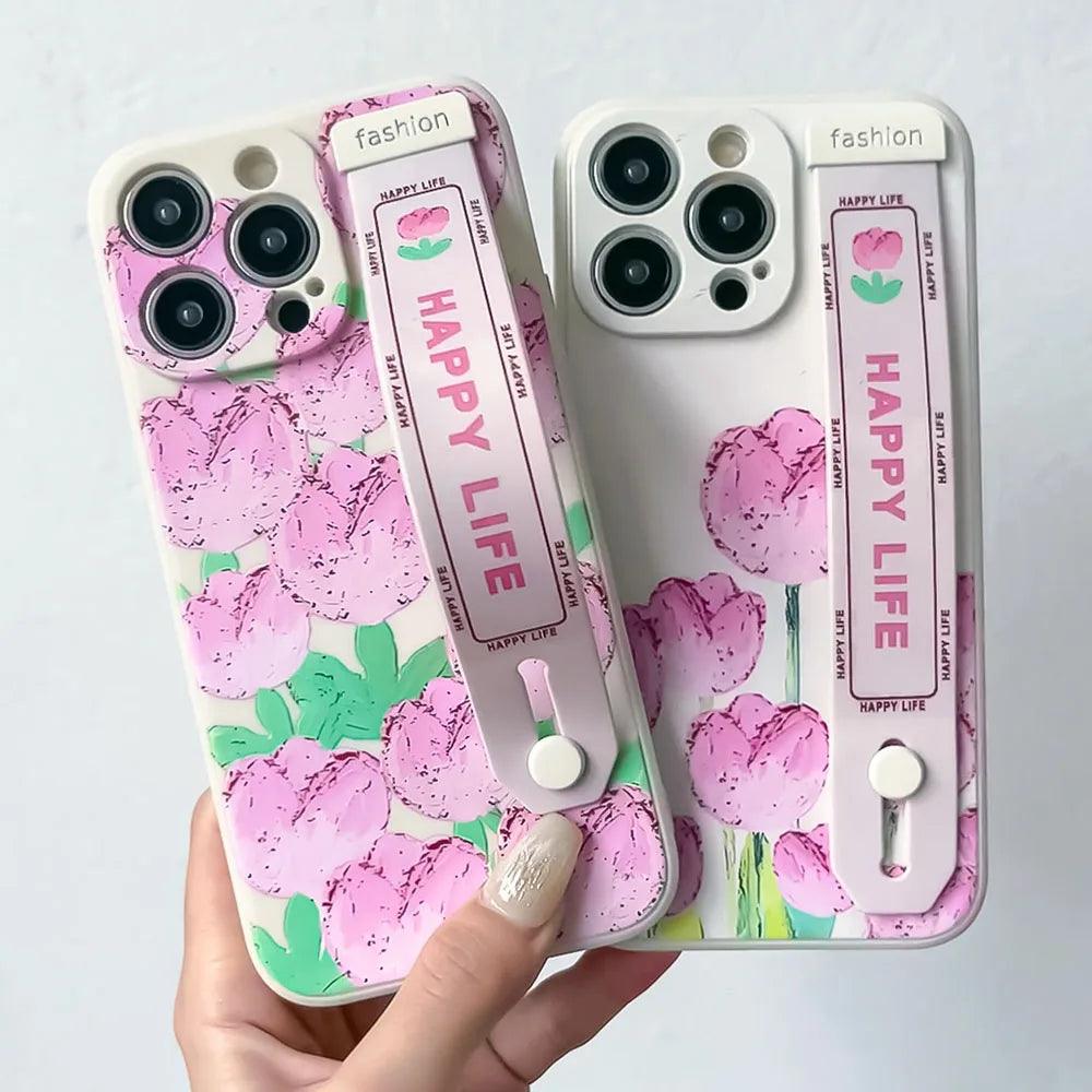 Pink Flowers Cute Phone Case For Huawei Honor 90, 70, X8, 20, 10, 50 Pro, P60, P30, P20, P50, P40 Lite, Nova 9, 8, and 5t - ACPCZ67 Pattern - Touchy Style .