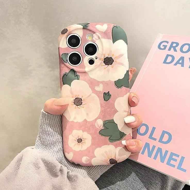 Pink Flowers - Soft Cute Phone Case KCPC For iPhone 15 Pro Max, 14, 13, 11, or 12 - Touchy Style