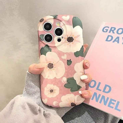 Pink Flowers - Soft Cute Phone Case KCPC For iPhone 15 Pro Max, 14, 13, 11, or 12 - Touchy Style .