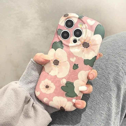 Pink Flowers - Soft Cute Phone Case KCPC For iPhone 15 Pro Max, 14, 13, 11, or 12 - Touchy Style