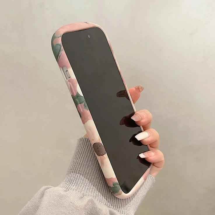 Pink Flowers - Soft Cute Phone Case KCPC For iPhone 15 Pro Max, 14, 13, 11, or 12 - Touchy Style