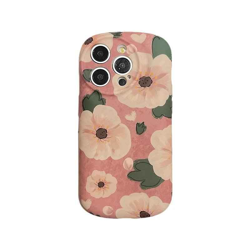 Pink Flowers - Soft Cute Phone Case KCPC For iPhone 15 Pro Max, 14, 13, 11, or 12 - Touchy Style .