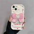 Pink Tulip Rabbit Cute Phone Case With Holder For iPhone 15, 14 Plus, 7, 8, X, XS, XR, 11, 12, and 13 Pro Max - B Pattern - Touchy Style