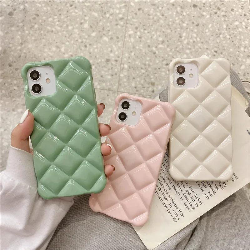 Plain Diamond Shape Cute Phone Cases For iPhone 14 11 12 13 Pro X XR XS Max 7 8 Plus (B) - Touchy Style