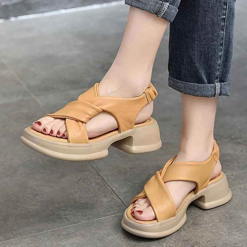 Platform Leather Sandal - Women&