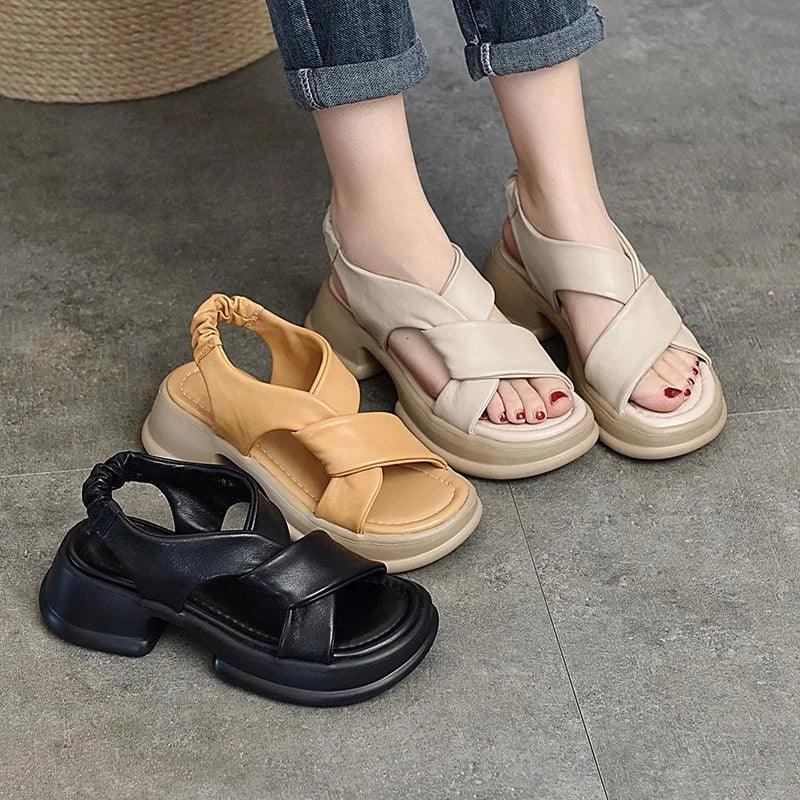 Platform Leather Sandal - Women&