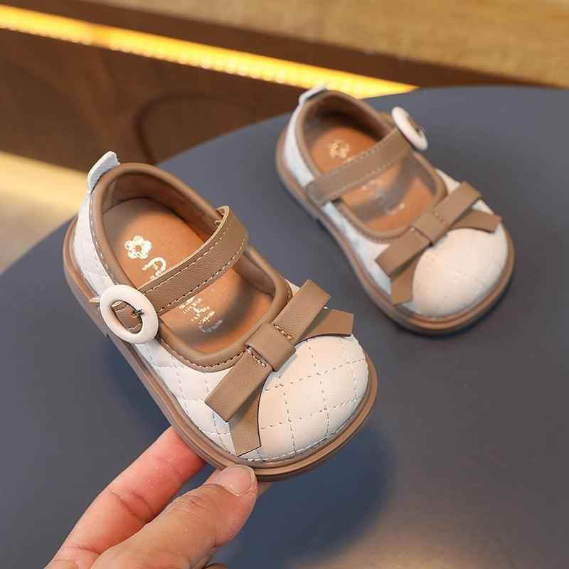 Pretty Plaid Pattern Toddler Baby Girl Leather Casual Shoes - TH405 - Touchy Style