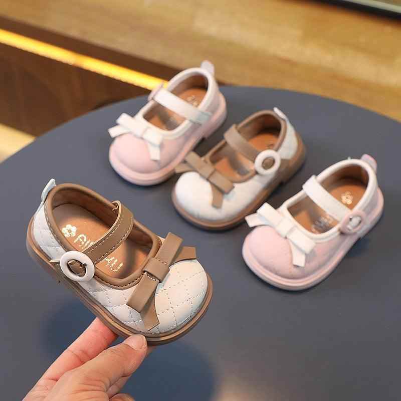 Pretty Plaid Pattern Toddler Baby Girl Leather Casual Shoes - TH405 - Touchy Style