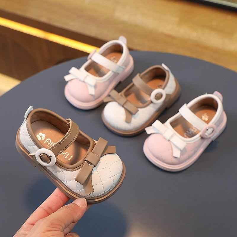 Pretty Plaid Pattern Toddler Baby Girl Leather Casual Shoes - TH405 - Touchy Style .