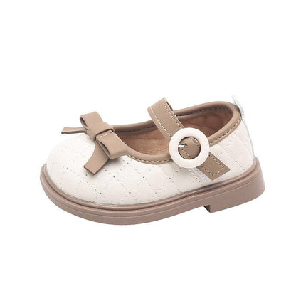 Pretty Plaid Pattern Toddler Baby Girl Leather Casual Shoes - TH405 - Touchy Style .