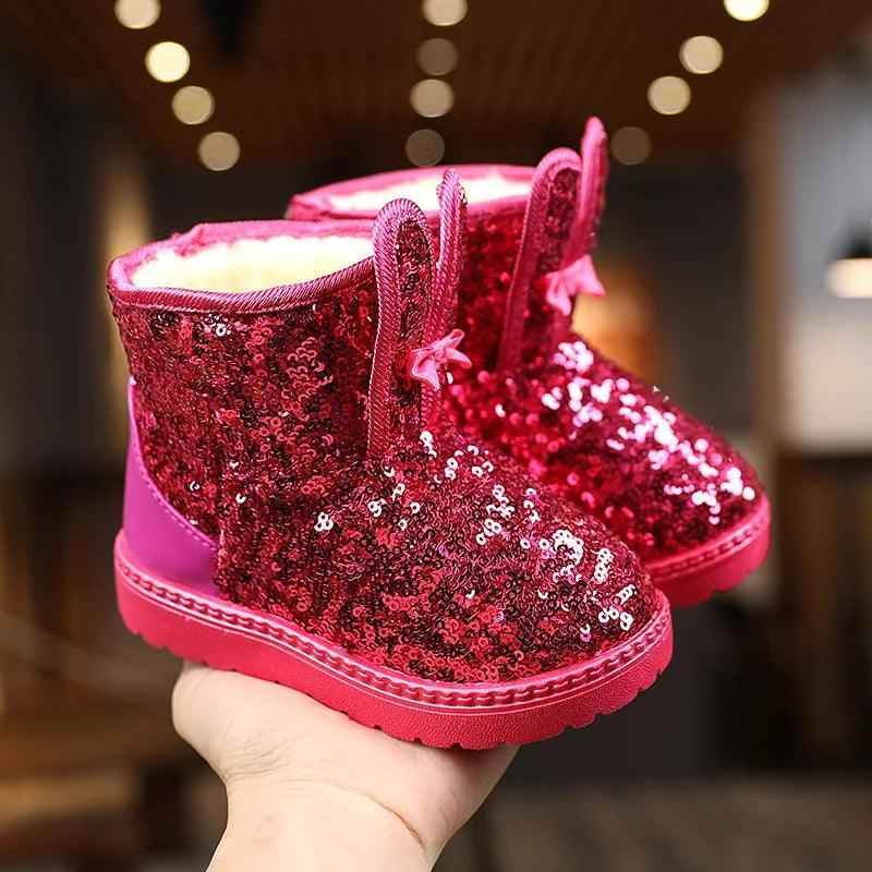 Princess Glitter Ankle Boots Children s Girls Casual Shoes AS0112 T79Red 28 Insole 16.5cm