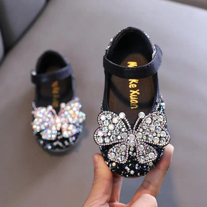 Princess Toddler Girls Children Casual Shoes TCCSSA27 Flat Pearl Rhinestones Shining - Touchy Style .