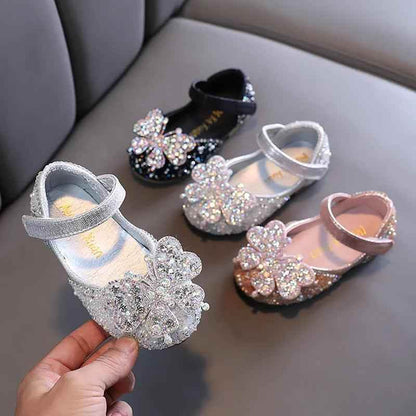 Princess Toddler Girls Children Casual Shoes TCCSSA27 Flat Pearl Rhinestones Shining - Touchy Style .