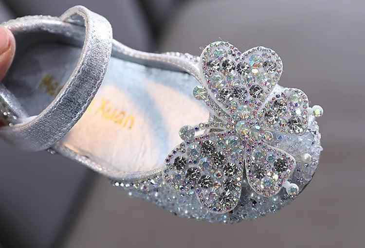 Princess Toddler Girls Children Casual Shoes TCCSSA27 Flat Pearl Rhinestones Shining - Touchy Style