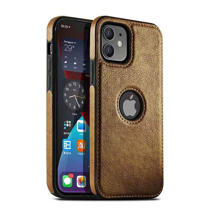 PU Leather Logo Hole Cute Phone Cases For iPhone 14 13 12 11 Pro XS MAX - Touchy Style