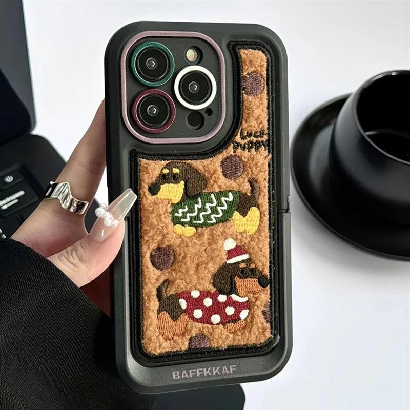 Puppy Plush - Cute Phone Case NCPC For iPhone 15, 14, 13, 11, 12 Pro Max, and 15 Plus - Touchy Style .