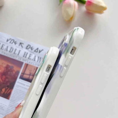 Purple Tulip Flower Pattern Cute Phone Case For iPhone 11, 12, 13, 14 Pro Max, 14 Plus, X, XR, XS Max, 7, 8 Plus - Touchy Style