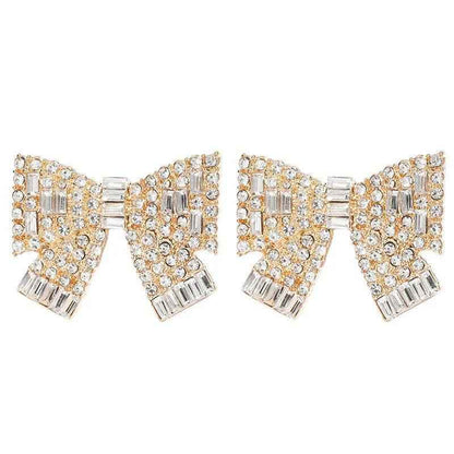 QAECJ5876 Big Earring Charm Jewelry - Fashion Rhinestone With Alloy Bowknot - Touchy Style