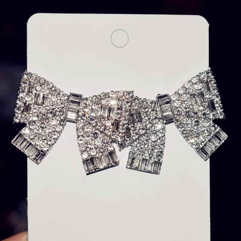 QAECJ5876 Big Earring Charm Jewelry - Fashion Rhinestone With Alloy Bowknot - Touchy Style