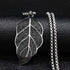 QS247 - Leaf Stainless Steel Chain Necklace Charm Jewelry - Touchy Style .