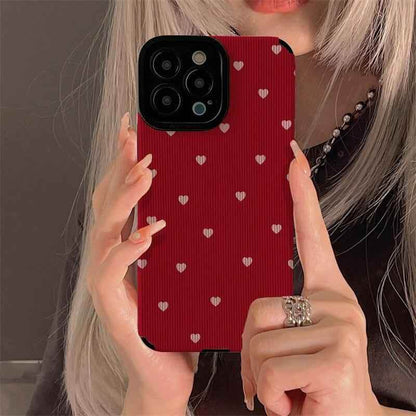 Red Hearts Cute Phone Case for iPhone 14, 13, 12, 11 Pro Max, 14 Plus, X, XR, XS Max, 7, 8 Plus - Fashionable Cover - Touchy Style .