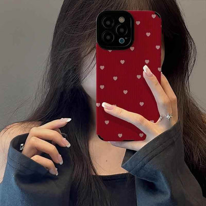 Red Hearts Cute Phone Case for iPhone 14, 13, 12, 11 Pro Max, 14 Plus, X, XR, XS Max, 7, 8 Plus - Fashionable Cover - Touchy Style