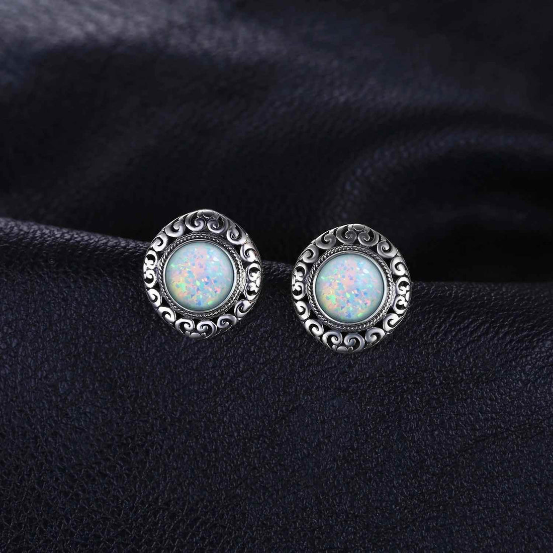 Round Gemstone 925 Sterling Silver Earrings Charm Jewelry JOS0353 - Touchy Style