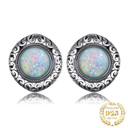 Round Gemstone 925 Sterling Silver Earrings Charm Jewelry JOS0353 - Touchy Style .