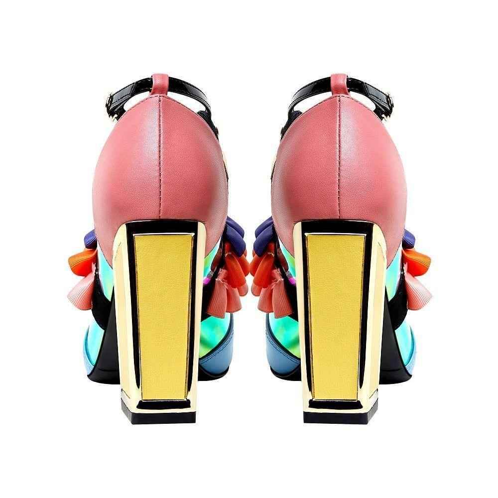 Ruffles Bird High Heel Sandals - Chunky Casual Shoes RX340 - Touchy Style