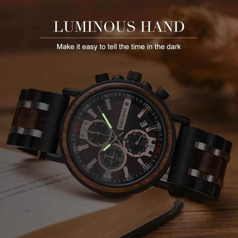 S18 Simple Wooden Watch: Stylish Chronograph for Men - Touchy Style