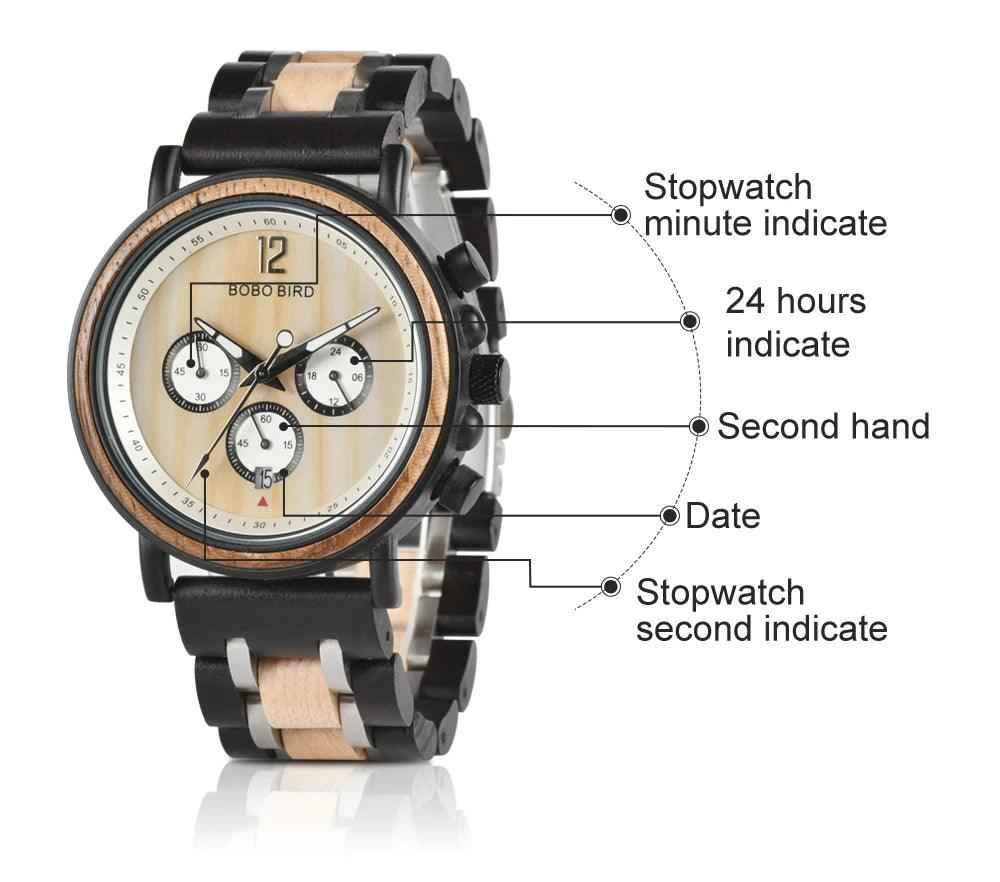 S18 Simple Wooden Watch: Stylish Chronograph for Men - Touchy Style