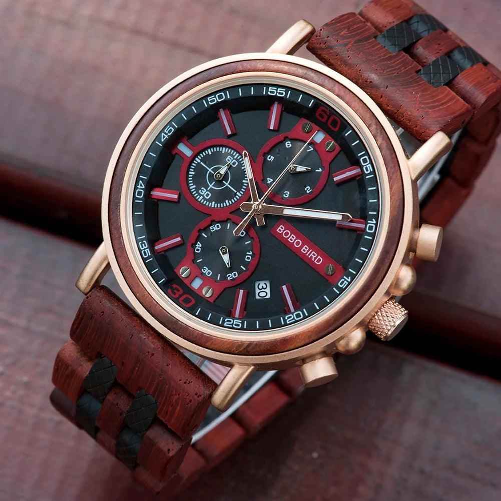 S18 Simple Wooden Watch: Stylish Chronograph for Men - Touchy Style