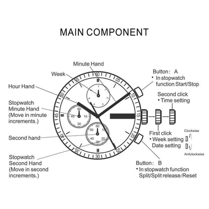 S18 Simple Wooden Watch: Stylish Chronograph for Men - Touchy Style